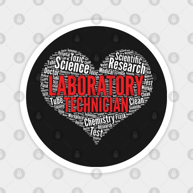 Laboratory technician Heart Shape Word Cloud Design design Magnet by theodoros20